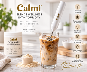 Calmi Wellness Mixer – Rechargeable Handheld Electric Mixer for Protein, & Wellness Drinks