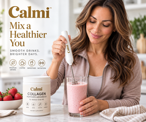 Calmi Wellness Mixer – Rechargeable Handheld Electric Mixer for Protein, & Wellness Drinks